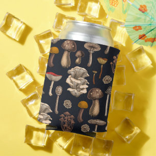 Enfriador De Latas Hongos salvajes sobre negro de grafito