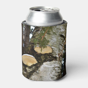 Enfriador De Latas Hongos Snowy en el árbol de birch