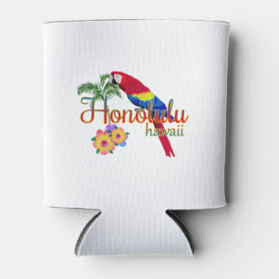 Enfriador De Latas Honolulu Hawaii Loro Tropical