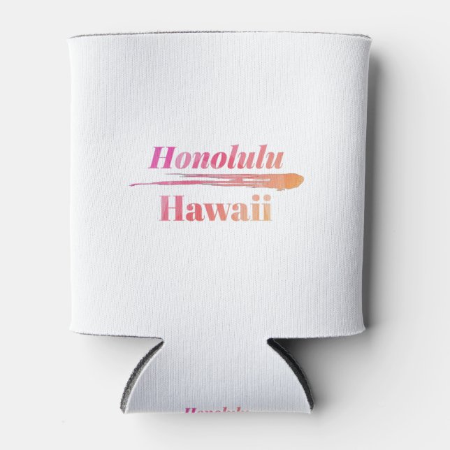 Enfriador De Latas Honolulu Hawaii Low Poly (Anverso)