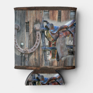 Enfriador De Latas Horse Saddle Horseshoe Rústico Refrigerador de beb