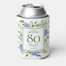 Enfriador De Latas Hortensias Azules Cumpleaños 80