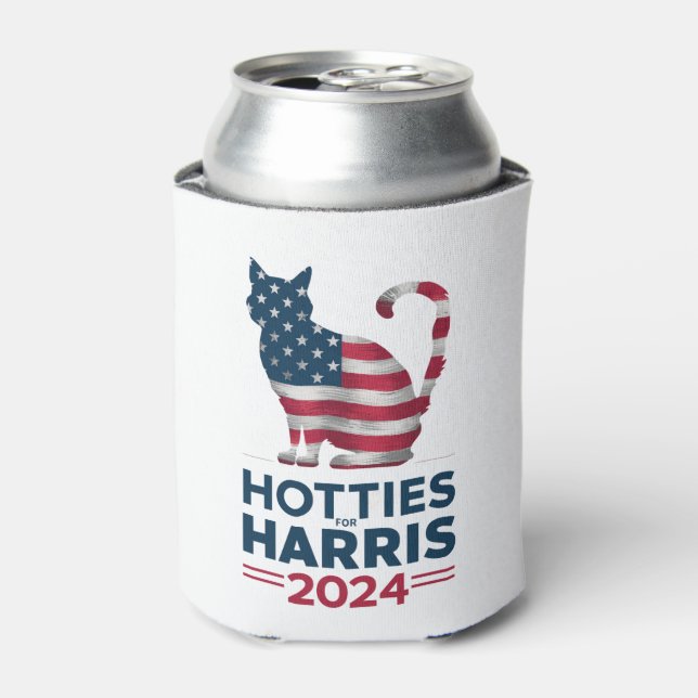 Enfriador De Latas Hotties For Harris 2024 Cat Ladies Kamala Harris (Lata Anverso)