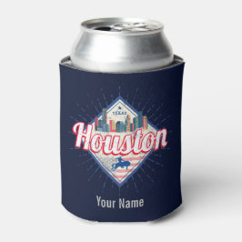 Enfriador De Latas Houston Skyline Texas Estados Unidos Vintage