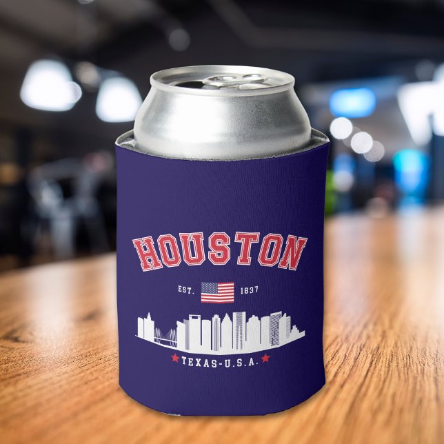 Enfriador De Latas Houston Texas Modern Skyline Design (Subido por el creador)