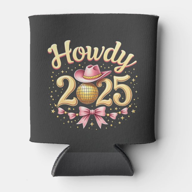 Enfriador De Latas Howdy 2025 New Year Eve Cowboy Western (Anverso)