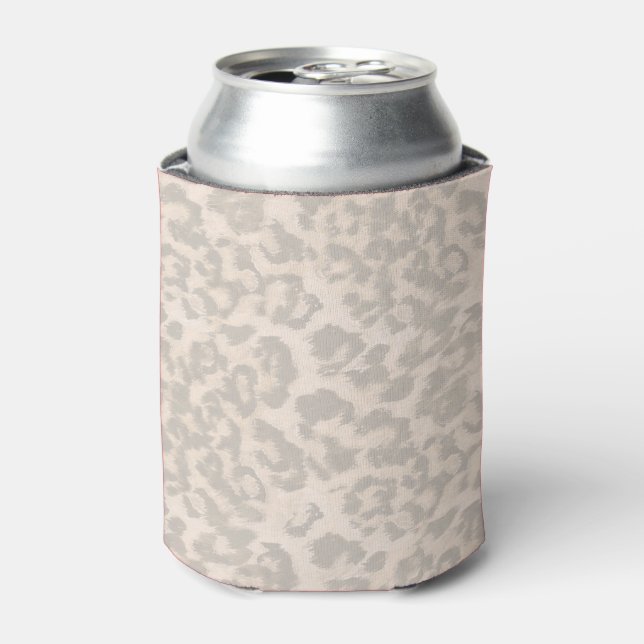 Enfriador De Latas Huella de leopardo beige. (Lata Anverso)