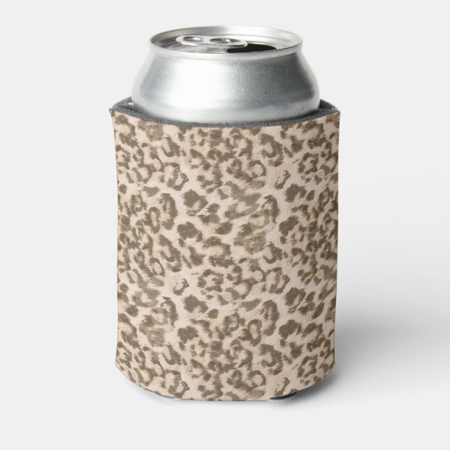 Enfriador De Latas Huella de leopardo beige. (Reverso de la lata)