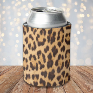 Enfriador De Latas huella de leopardo de safari salvaje de moda girly