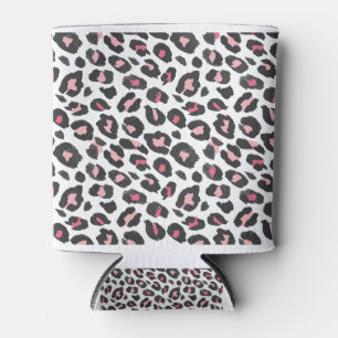 Enfriador De Latas Huella de leopardo, huella de chita, rosa, niña