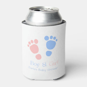Enfriador De Latas Huellas de bebé niño y niña Gemelos Baby Shower
