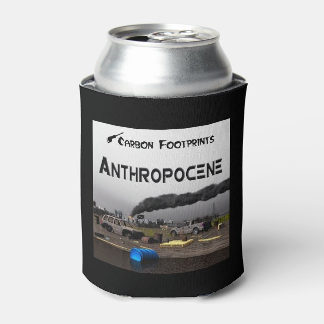 Enfriador De Latas Huellas de carbono - Antropoceno (Lata Anverso)