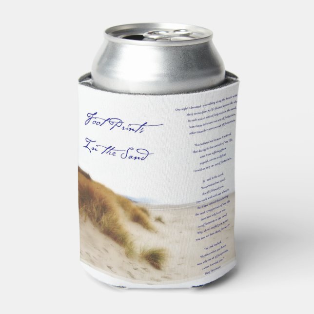 Enfriador De Latas huellas en la arena (Lata Anverso)