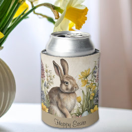 Enfriador De Latas Huevo Floral de Conejo de Pascua