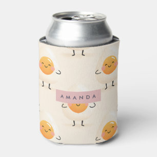 Enfriador De Latas Huevo Sonriente Adorable y Personalizado Kawaii