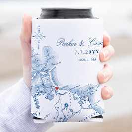 Enfriador De Latas Hull Massachusetts Boda Favor Bebida