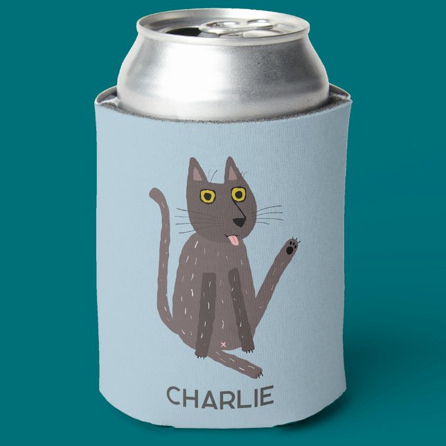 Enfriador De Latas Humor de gato divertido personalizado (Subido por el creador)