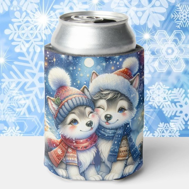 Enfriador De Latas Huskie Dogs Añadir nombre Navidades regalo de invi (Subido por el creador)