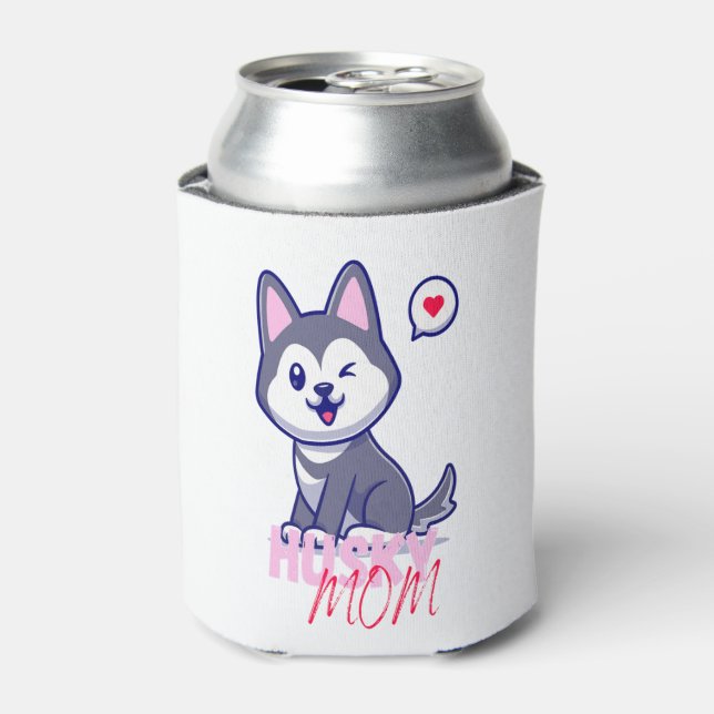 Enfriador De Latas Husky Dog Mom Cute Kawaii Puppy (Lata Anverso)