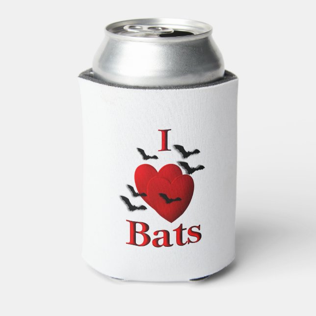 Enfriador De Latas I Heart Bats (Reverso de la lata)