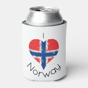 Enfriador De Latas I Heart Noruega Bandera
