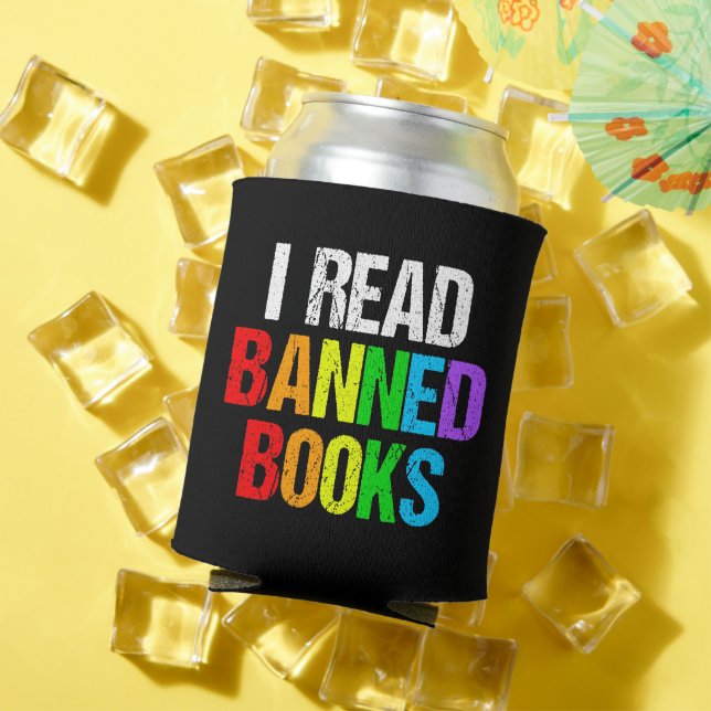 Enfriador De Latas I Read Banned Books Rainbow (Verano in situ)