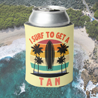 Enfriador De Latas I Surf to Get a Tan Funny Surfer | Beach Humor 