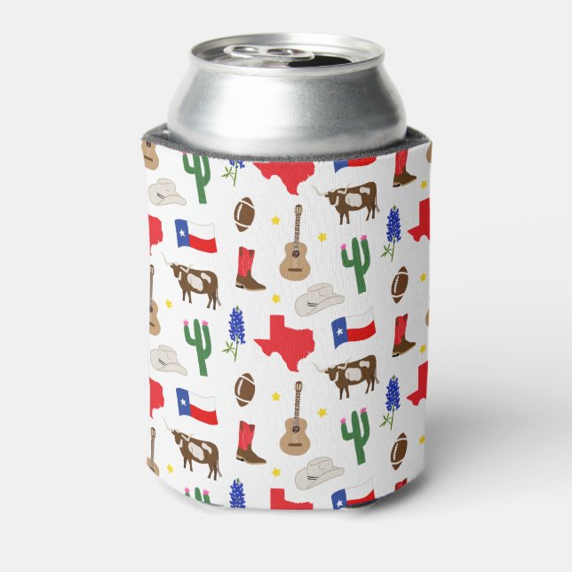 Enfriador De Latas Iconos de Texas (Reverso de la lata)