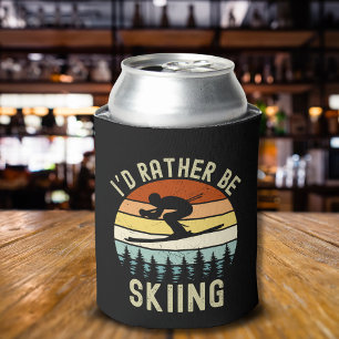 Enfriador De Latas I'd Rather be Skiing, Funny skier