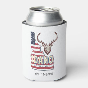 Enfriador De Latas Idaho United States Retro Map Vintage Deer USA