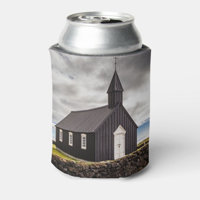 Enfriador De Latas Iglesia Negra De Budir, Islandia (Reverso de la lata)