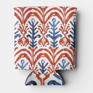 Enfriador De Latas Ikat acuarela, patrón étnico bohemio.