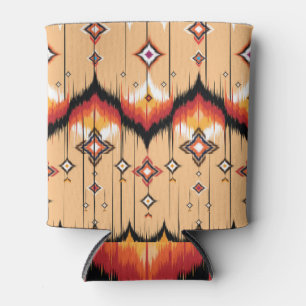 Enfriador De Latas Ikat Geométrico Étnico: Aztec Seamless.