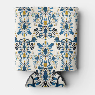 Enfriador De Latas Ikat tie-dye, acuarela tribal