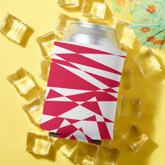 Enfriador De Latas Ilusión abstracta roja blanca (Verano in situ)