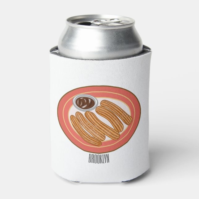 Enfriador De Latas Ilustracion Churro personalizado (Lata Anverso)