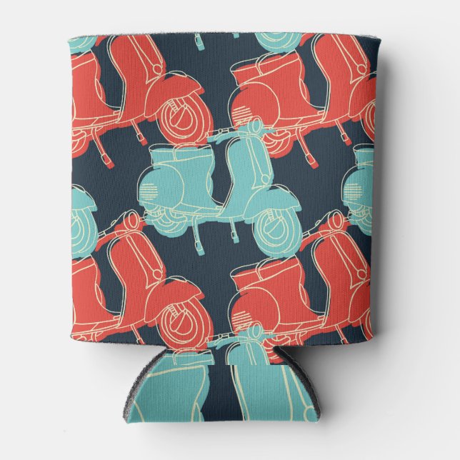 Enfriador De Latas Ilustracion colorido de Scooter (Anverso)