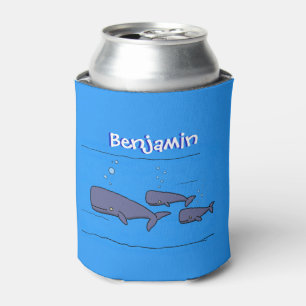 Enfriador De Latas ilustracion de ballenas personalizado migrante