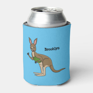 Enfriador De Latas Ilustracion de canguro australiano bastante feliz