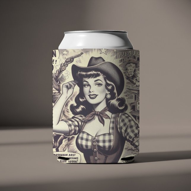 Enfriador De Latas Ilustracion de Chica de país retro (Subido por el creador)