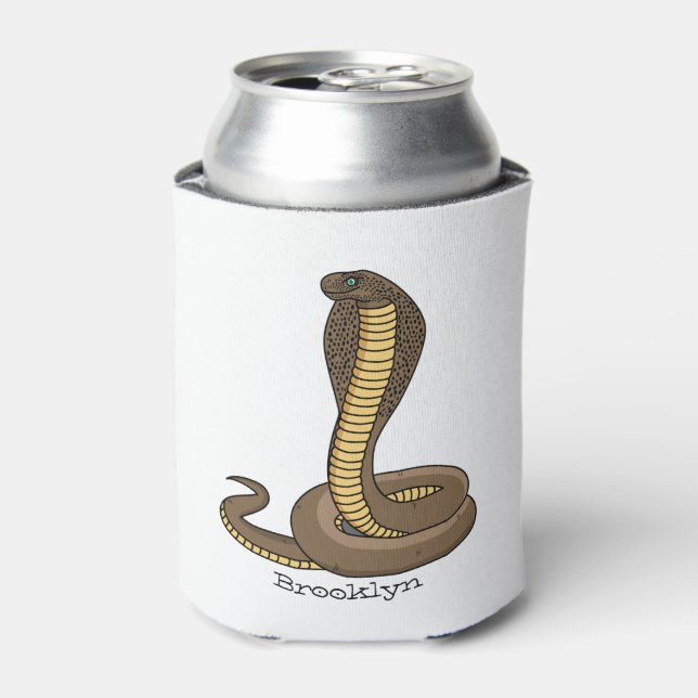 Enfriador De Latas Ilustracion de cobra marrón (Lata Anverso)