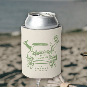 Enfriador De Latas Ilustración de coche recién casados lindo para bod