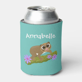 Enfriador De Latas Ilustración de dibujos animados de flores de loris