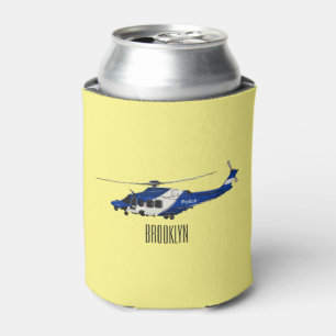 Enfriador De Latas Ilustración de dibujos animados de helicóptero de 