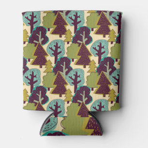 Enfriador De Latas Ilustracion de Doodle Trees de Color Forestal
