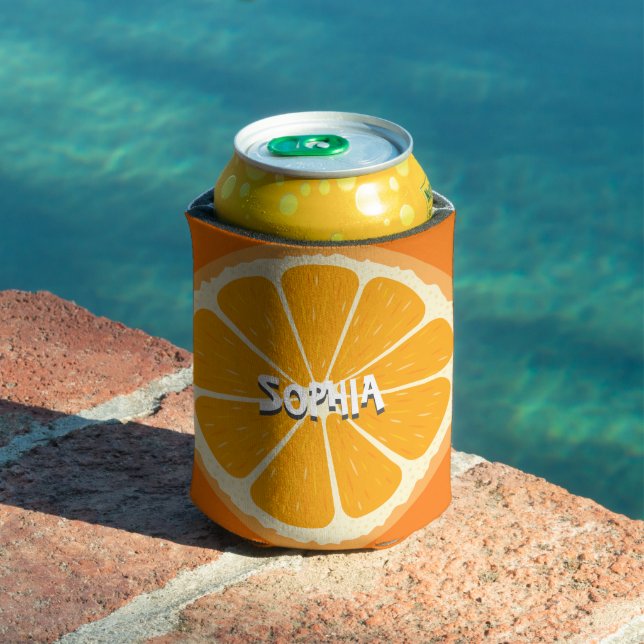 Enfriador De Latas Ilustracion de jugo de limón Naranja fresco y jugo (Piscina in situ)