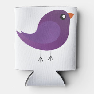 Enfriador De Latas Ilustración de pajarito morado lindo
