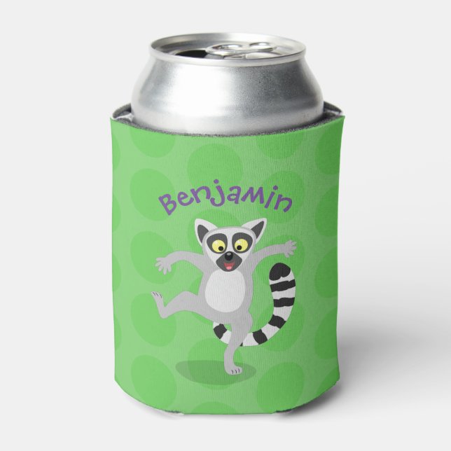 Enfriador De Latas Ilustracion de personalizado bailador de lémur de  (Lata Anverso)