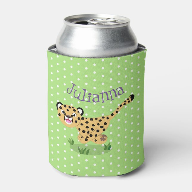 Enfriador De Latas Ilustracion de personalizado con queso lindo (Lata Anverso)