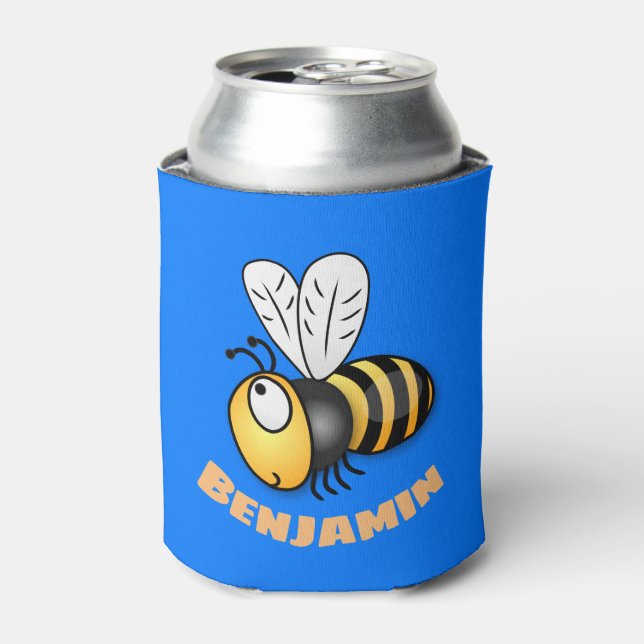 Enfriador De Latas Ilustracion de personalizado de abejas alegres (Lata Anverso)